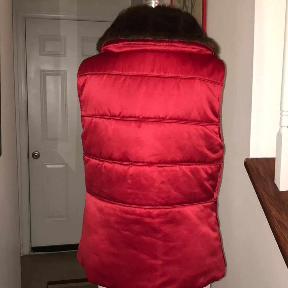 Jones New York Red Sateen Windbreaker Sz M😘 - Picture 2 of 8